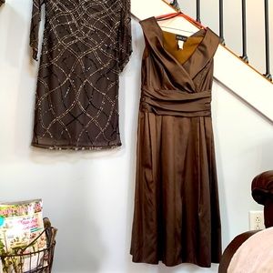 Beautiful brown, taffeta knee length
